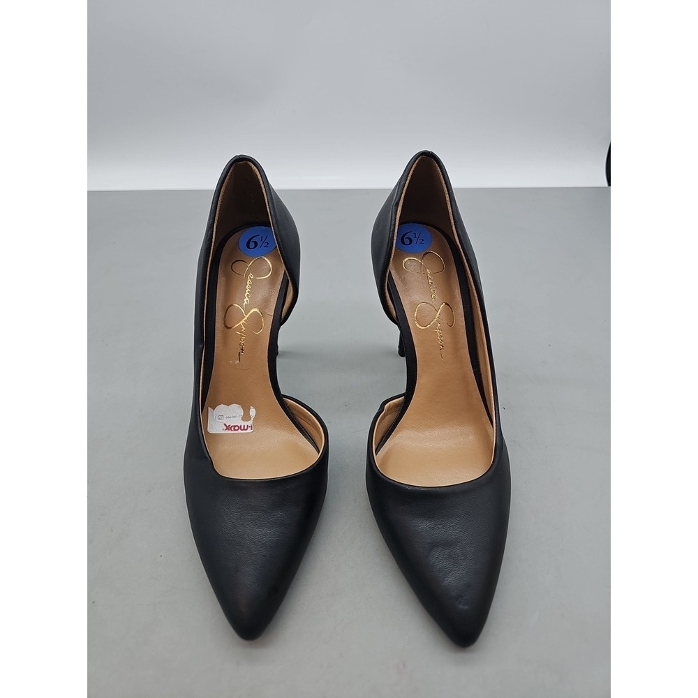Jessica Simpson Paryn D'Orsay Pumps Black Stiletto Heels Leather Women's Sz 6.5